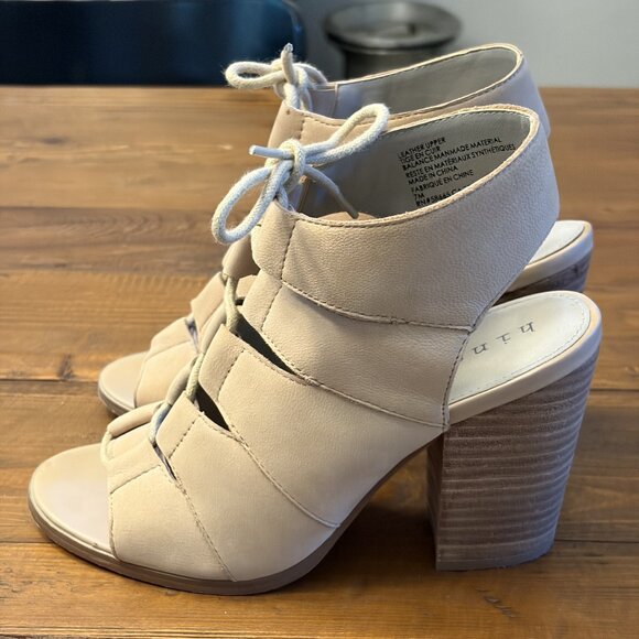 Hinge Nude Block Heel Sandals - Picture 1 of 5